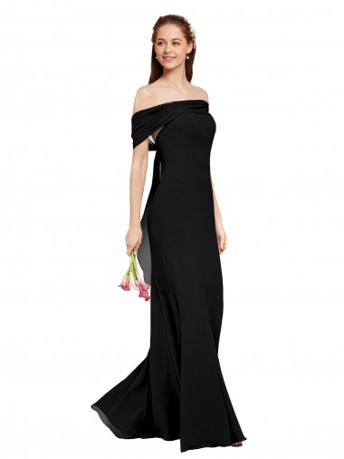 Online Fit and Flare Long Chiffon Bridesmaid Dress / Prom Dress with Sash and Open Back UK