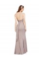 Online Fit and Flare Long Chiffon Bridesmaid Dress / Prom Dress with Sash and Open Back UK