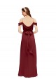 Online Grecian Inspired Draped Off the Shoulder Long Chiffon Bridesmaid Dress UK