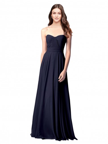 Online Luxe Chiffon Bridesmaid Dress with Sweetheart Neckline and Shirred Bodice UK