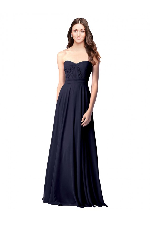 Online Luxe Chiffon Bridesmaid Dress with Sweetheart Neckline and Shirred Bodice UK