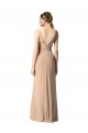 Online Shirred Long Floor Length Chiffon Bridesmaid Dress with V-Back UK