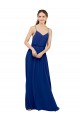 Online Long Chiffon Bridesmaid Dress with Spaghetti Strap Bodice UK
