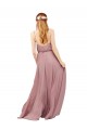 Online Long Chiffon Bridesmaid Dress with Spaghetti Strap Bodice UK