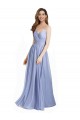 Online Ruched Criss Over Bodice Chiffon Bridesmaid Dress with Lace Open Back UK