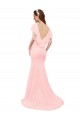 Online Fit and Flare Chiffon Bridesmaid Dress with V-Neck and Flutter Sleeves UK