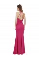 Online Slim A-Line Long Chiffon Bridesmaid Dress with Strappy Back UK