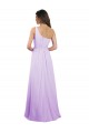 Online Draped One Shoulder A-Line Long Chiffon Bridesmaid Dress UK