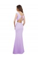 Online Chiffon Column Bridesmaid Dress with High Round Neckline and Cap Sleeves UK