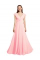 Online Chiffon A-Line Dress with Full Circle Skirt and Gathered Waistband UK
