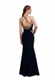 Online Fluted Long Chiffon Bridesmaid Dress with Halter Neckline and Keyhole UK