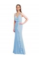 Online Fluted Long Chiffon Bridesmaid Dress with Cascading Ruffles UK