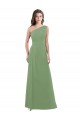 Online One Shoulder Chiffon Bridesmaid Dress with Pleats and Side Slit UK