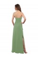 Online One Shoulder Chiffon Bridesmaid Dress with Pleats and Side Slit UK