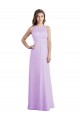 Online Sweetheart Long Chiffon Bridesmaid Dress with Halter Straps UK