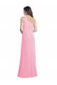 Online Single Shoulder Chiffon Bridesmaid Dress with Draped Bodice UK