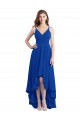 Online Draped High Low Chiffon Bridesmaid Dress with Cross Over Bodice UK
