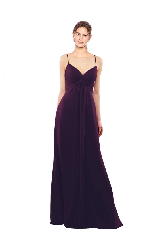 Online Floor Length A-Line Chiffon Bridesmaid Dress with Criss Cross Back UK