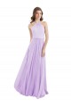 Online Halter Chiffon A-Line Bridesmaid Dress with Flounce Back UK