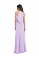 Online Halter Chiffon A-Line Bridesmaid Dress with Flounce Back UK
