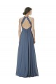 Online Halter Neck Ruched Bodice Chiffon Bridesmaid Dress UK