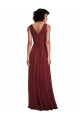 Online Sleeveless V-Neck Pleated Chiffon Bridesmaid Dress UK
