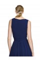 Online V-Neck Ruched Chiffon Bridesmaid Dress with Waistband UK