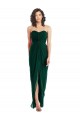 Online Twist Front Draped Chiffon Bridesmaid Dress with Slit UK