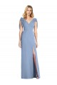 Online Bow-Shoulder Sleeveless Deep V-Back Mermaid Bridesmaid Dress UK