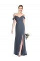 Online Off the Shoulder Criss Cross Bodice Trumpet Chiffon Bridesmaid Dress UK