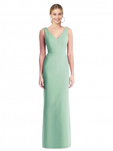 Online Sleeveless Tie Back Chiffon Trumpet Chiffon Bridesmaid Dress UK