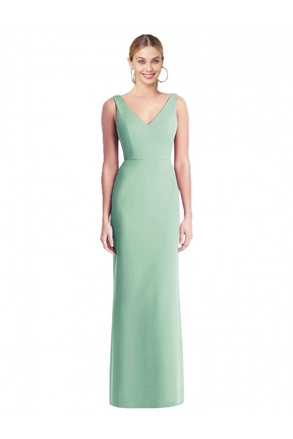 Online Sleeveless Tie Back Chiffon Trumpet Chiffon Bridesmaid Dress UK