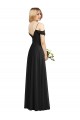Online Cold-Shoulder V-Back Chiffon Maxi Bridesmaid Dress UK