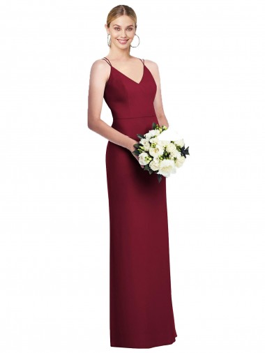 Online Full Length Draped Blouson Back Chiffon Maxi Bridesmaid Dress UK