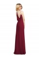 Online Full Length Draped Blouson Back Chiffon Maxi Bridesmaid Dress UK