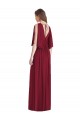 Online Split Sleeves Backless Chiffon Maxi Bridesmaid Dress UK