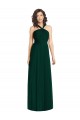 Online Draped Halter Neck Long Chiffon Bridesmaid Dress with Low Back UK