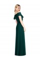 Online Ruffled Cold-Shoulder Maxi Chiffon Bridesmaid Dress UK