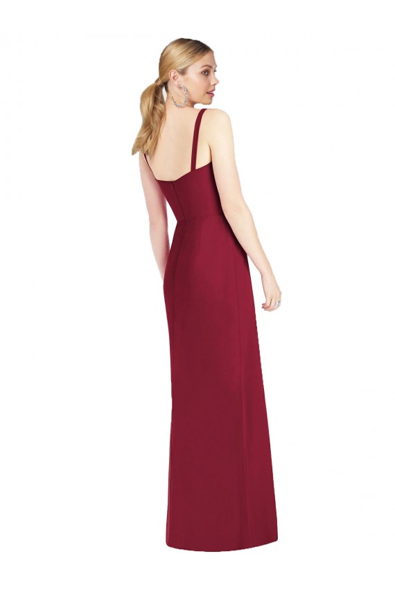 Online Spaghetti Straps Mermaid Chiffon Bridesmaid Dress with Side Front Slit UK