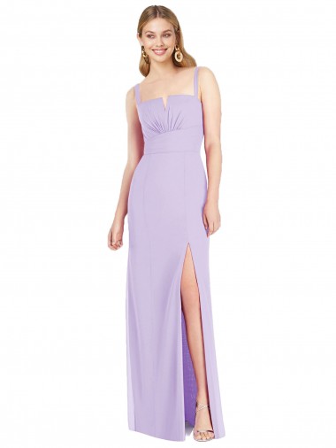 Online Spaghetti Straps Mermaid Chiffon Bridesmaid Dress with Side Front Slit UK