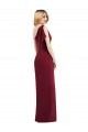 Online One Shoulder Chiffon Bridesmaid Dress with Draped Front Slit UK