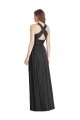 Online Full Length V-Neck Chiffon Bridesmaid Dress with Wide Criss Cross Straps UK