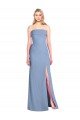 Online Trumpet Full Length Strapless Chiffon Bridesmaid Dress with Slit UK