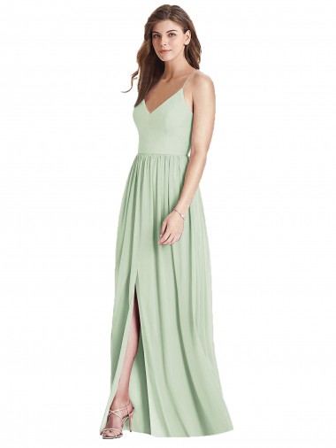 Online Criss Cross Strap Backless Maxi Long Chiffon Bridesmaid Dress UK