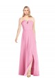 Online Strapless Notch Chiffon Maxi Bridesmaid Dress UK