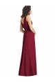 Online Draped V-Neck Long Sleeveless Chiffon Bridesmaid Dress UK