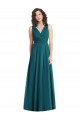 Online Draped V-Neck Long Sleeveless Chiffon Bridesmaid Dress UK