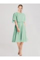 Online Open Back Flutter Sleeves Cocktail Length Chiffon Bridesmaid Dress UK