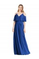 Online Spaghetti Straps V-Neck Chiffon Bridesmaid Dress with Sash Tie UK