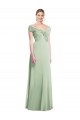 Online Draped Off the Shoulder Lux Chiffon Bridesmaid Dress UK